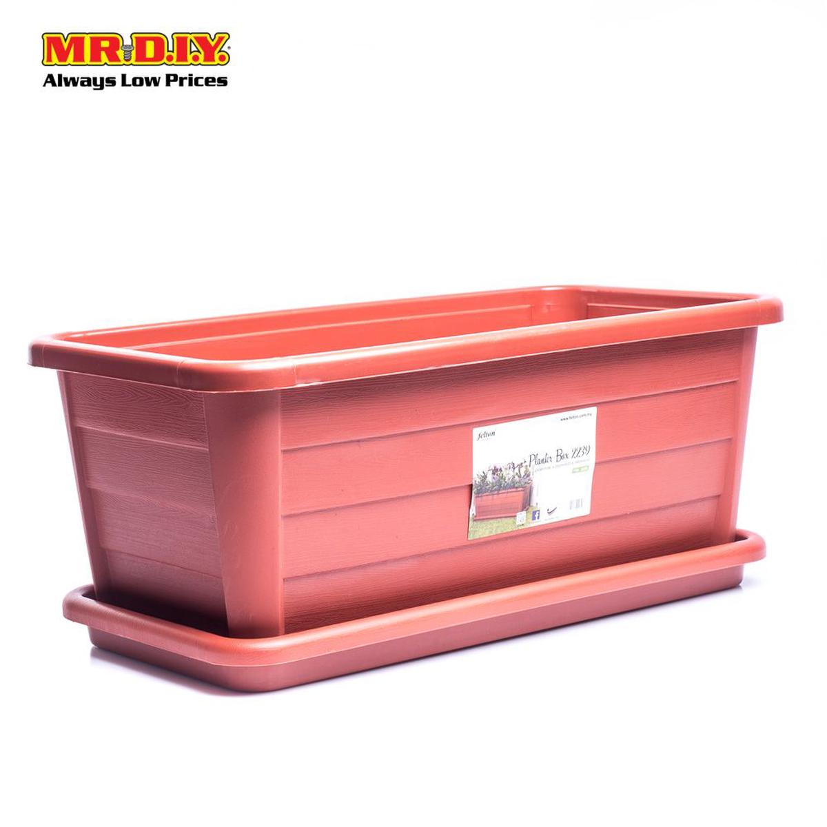(MrDiy) Felton Rectangular Planter Box Fbl2239 (1 Pc) Brown