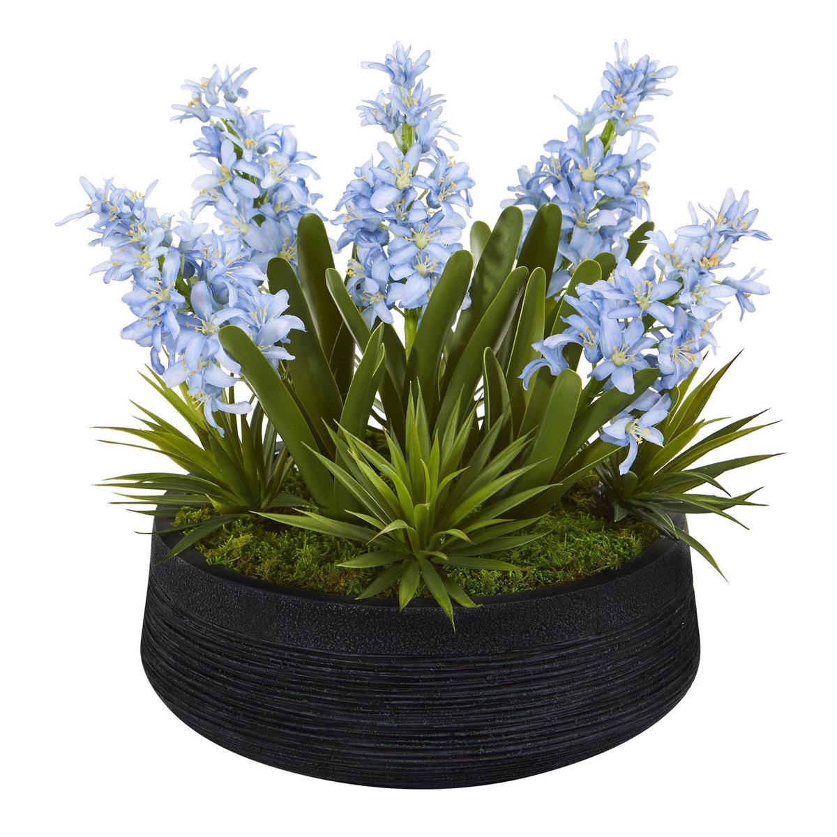14 Hyacinth and Succulent Artificial Plant in Decorative Bowl