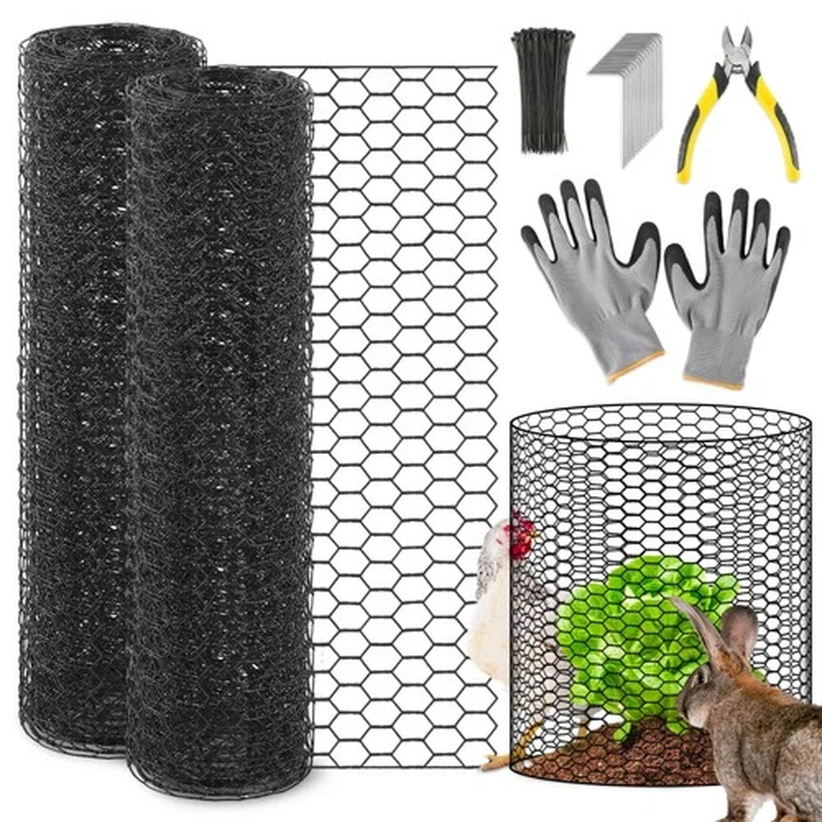 "13.8x118" Plant Protectors, Metal Mesh Cages, Chicken Wire for Garden Fencing"