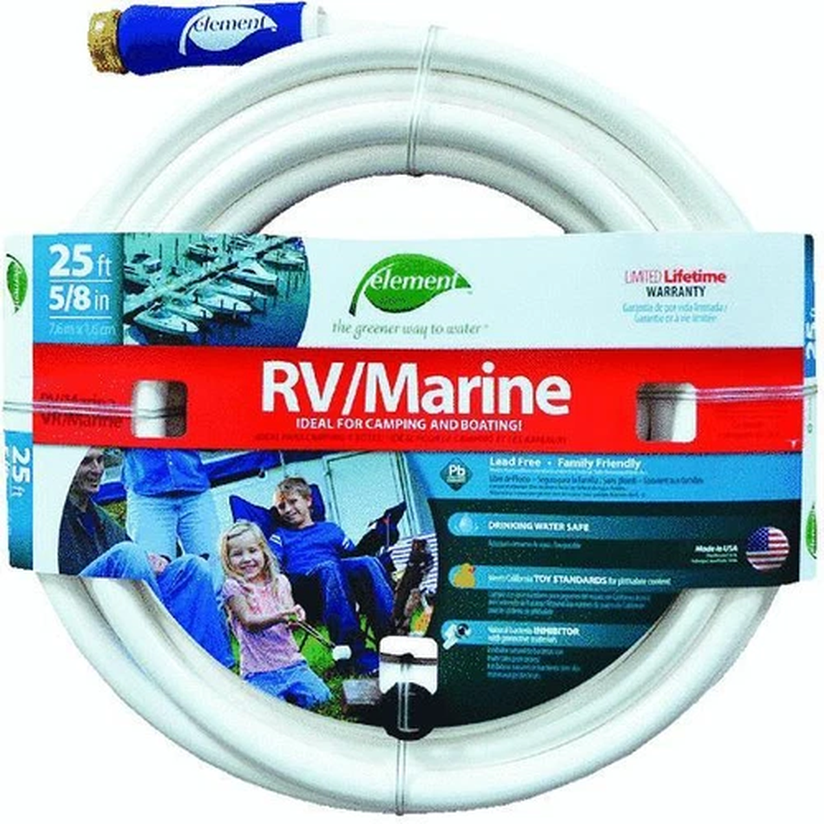 (1)-5/8"X25' Marine Watering Garden Hose Colorite/Swan ELMRV58025 camping