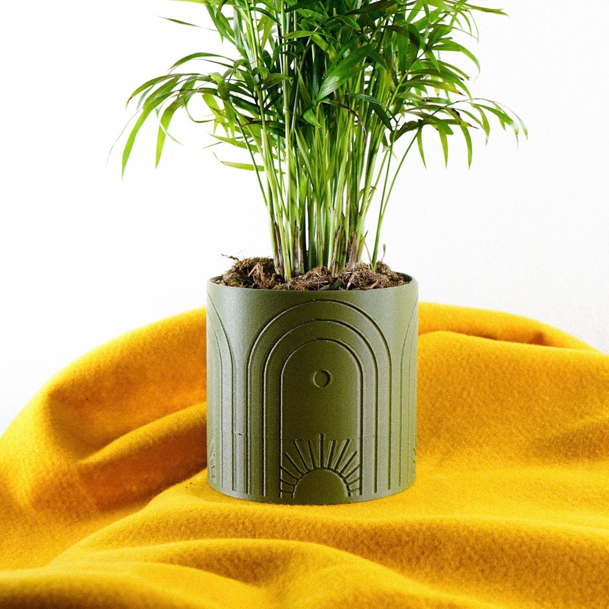 Boho Sun Planter Gold4InchWithoutDripTray