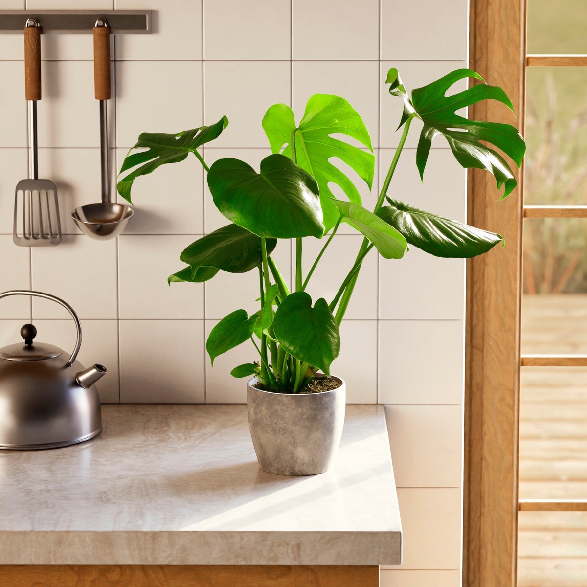 Monstera Deliciosa (Split Leaf Philodendron) MediumSmartWateringEarlGrey
