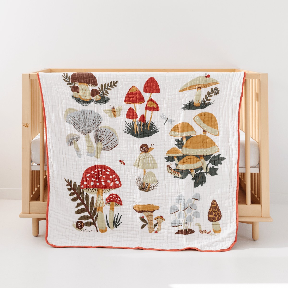 Mushroom Quilt - Cotton Muslin Blanket