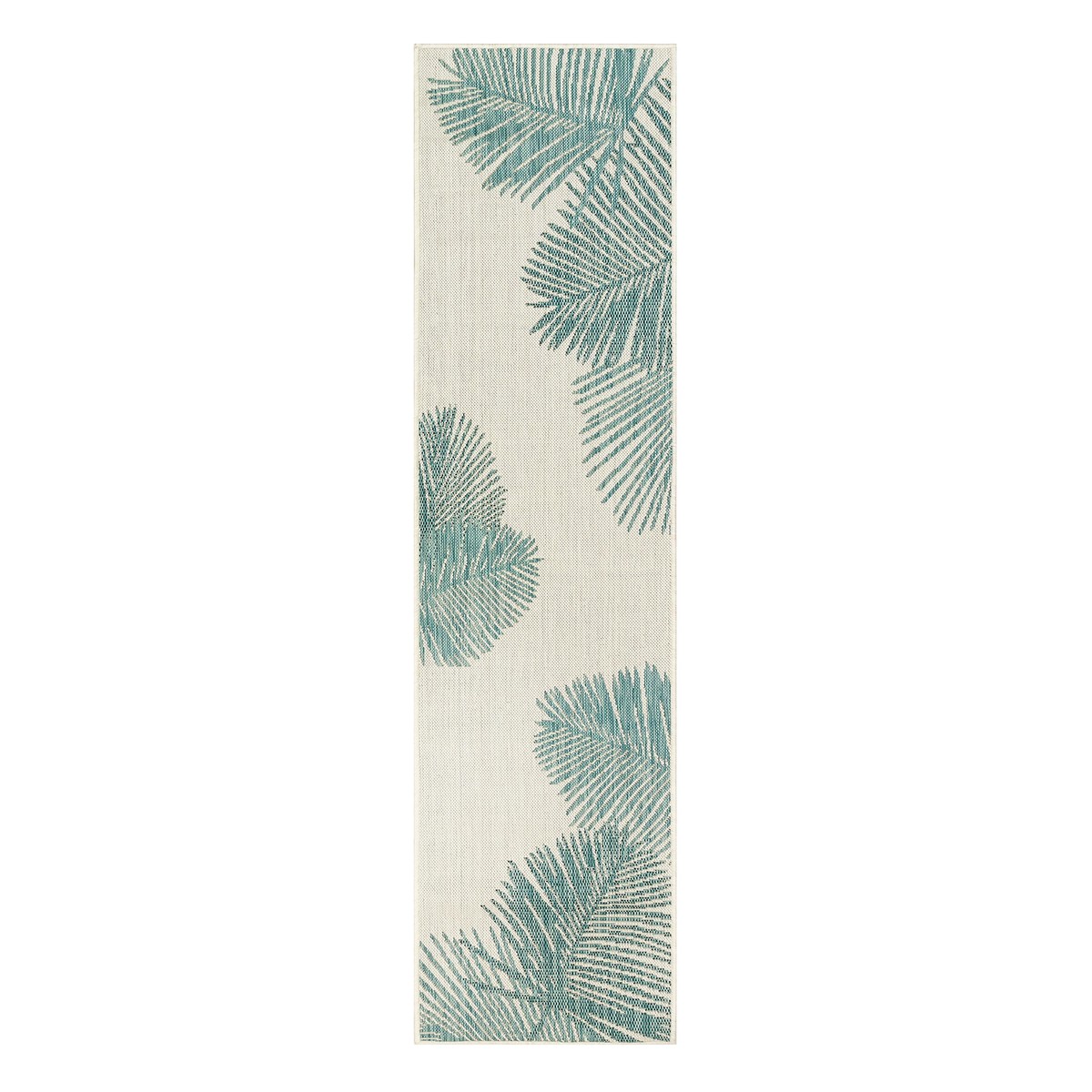 IndoorOutdoor Textured Palms Polypropylene 23 X 76 Runner Green