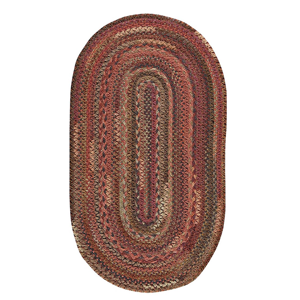 Oval Riverview Wool Blend Braided Rug 24X 36 Cinnabar