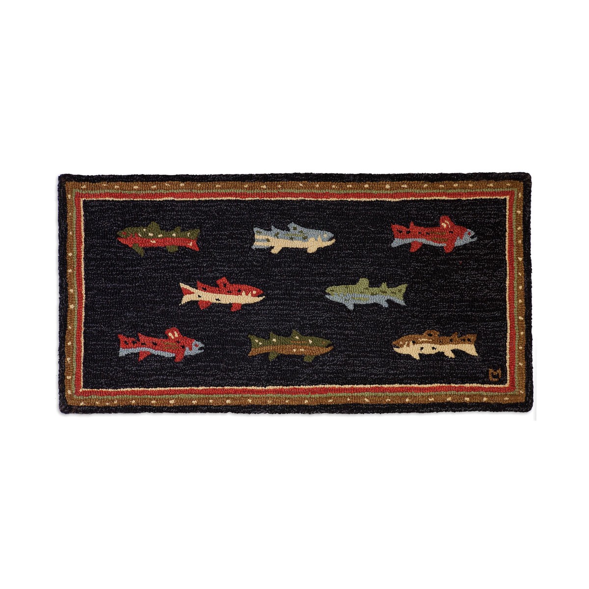 River Fish Hand-Hooked Wool Accent Rug 3
