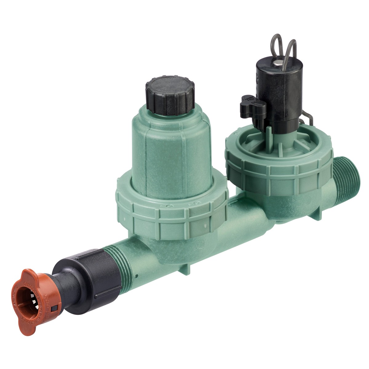 1-In Mpt 4-In-1 Drip Sprinkler Valve Filter Pressure Regulator And Drip Irrigation Tubing Adapter
