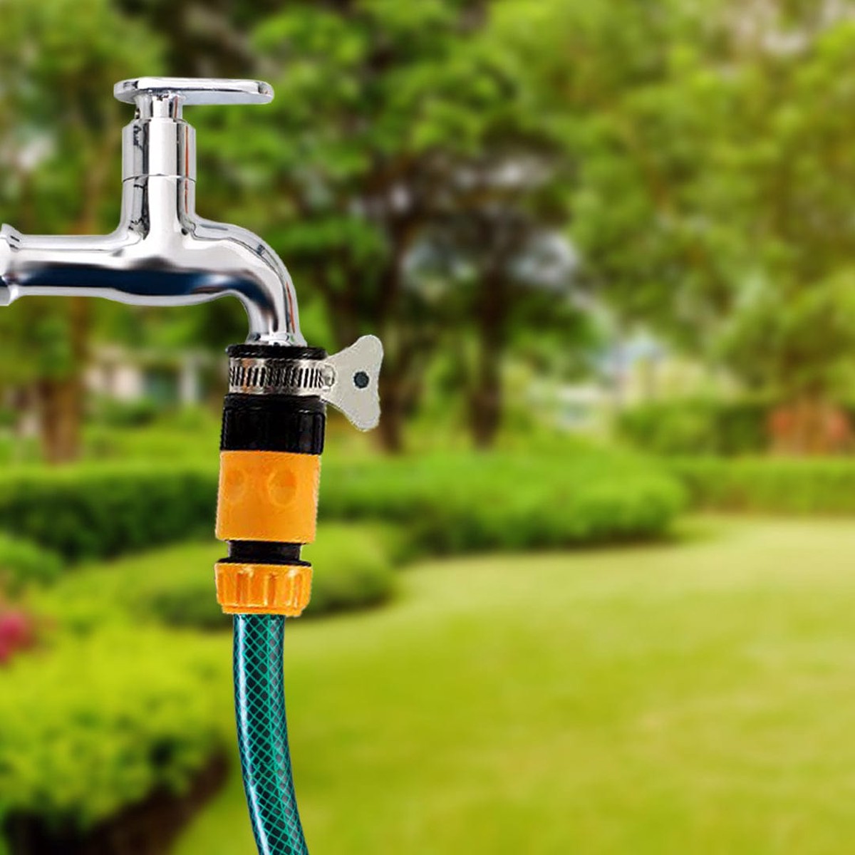 12 inch Plastic Garden Water Hose Quick Connector with Aqua Water Adapter